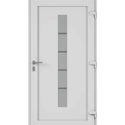 Alu-Kunststoffhaustür 'Calg' 1100 x 2100 mm DIN R