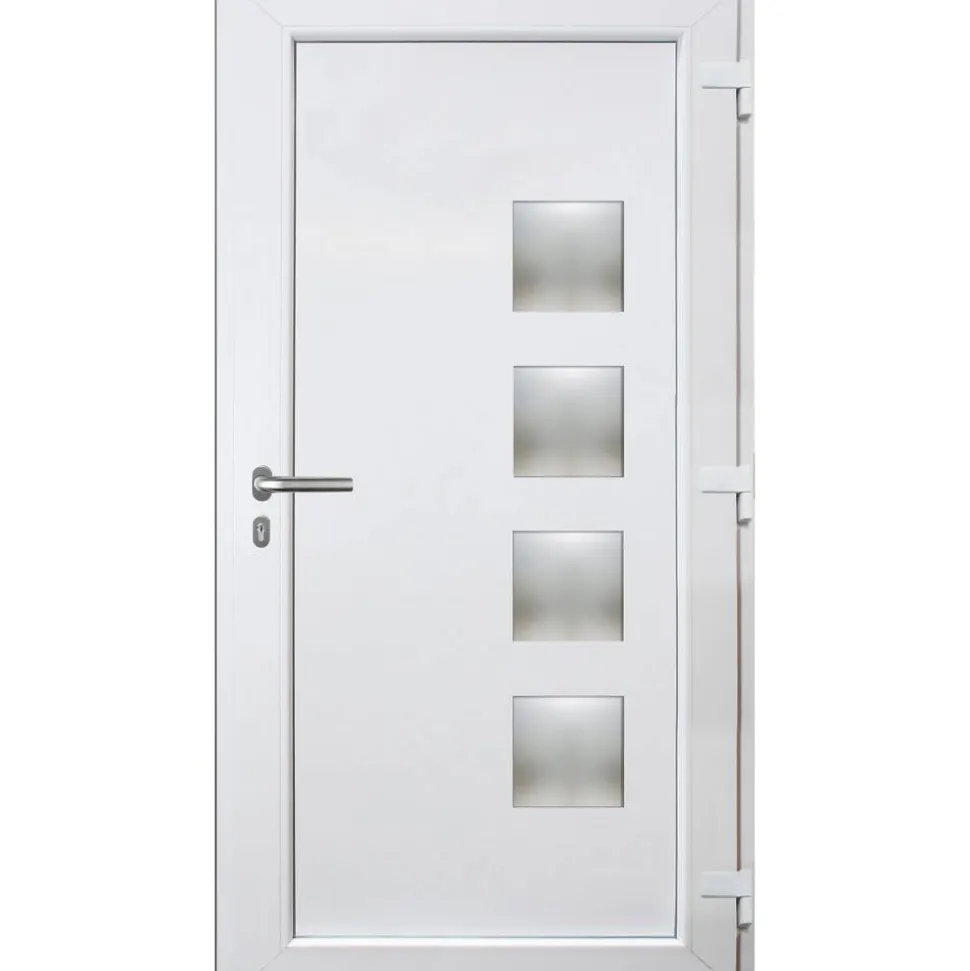 Alu-Kunststoffhaustür 'Lugano' anthrazit/weiß 110 x 210 cm, Anschlag rechts