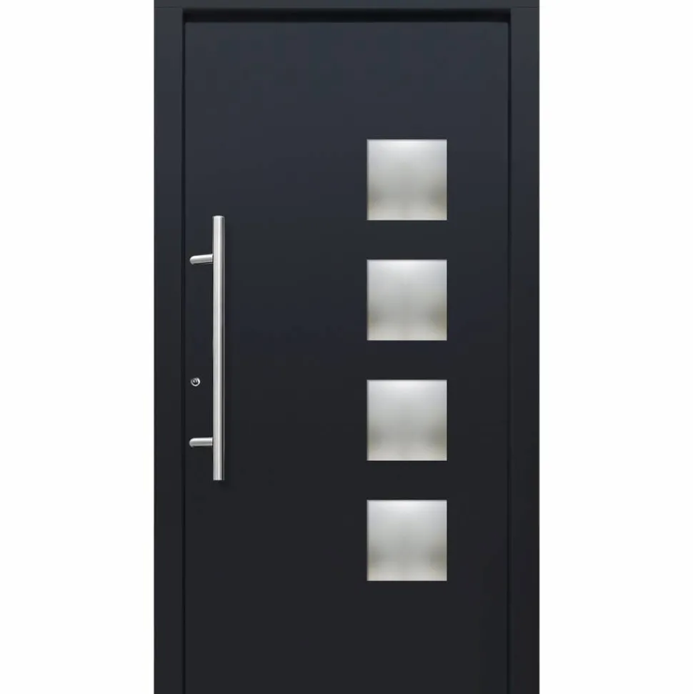 Aluminium-Kunststoff-Haustür 'Arona-RC2' anthrazit/weiß 110 x 210 cm, Anschlag links