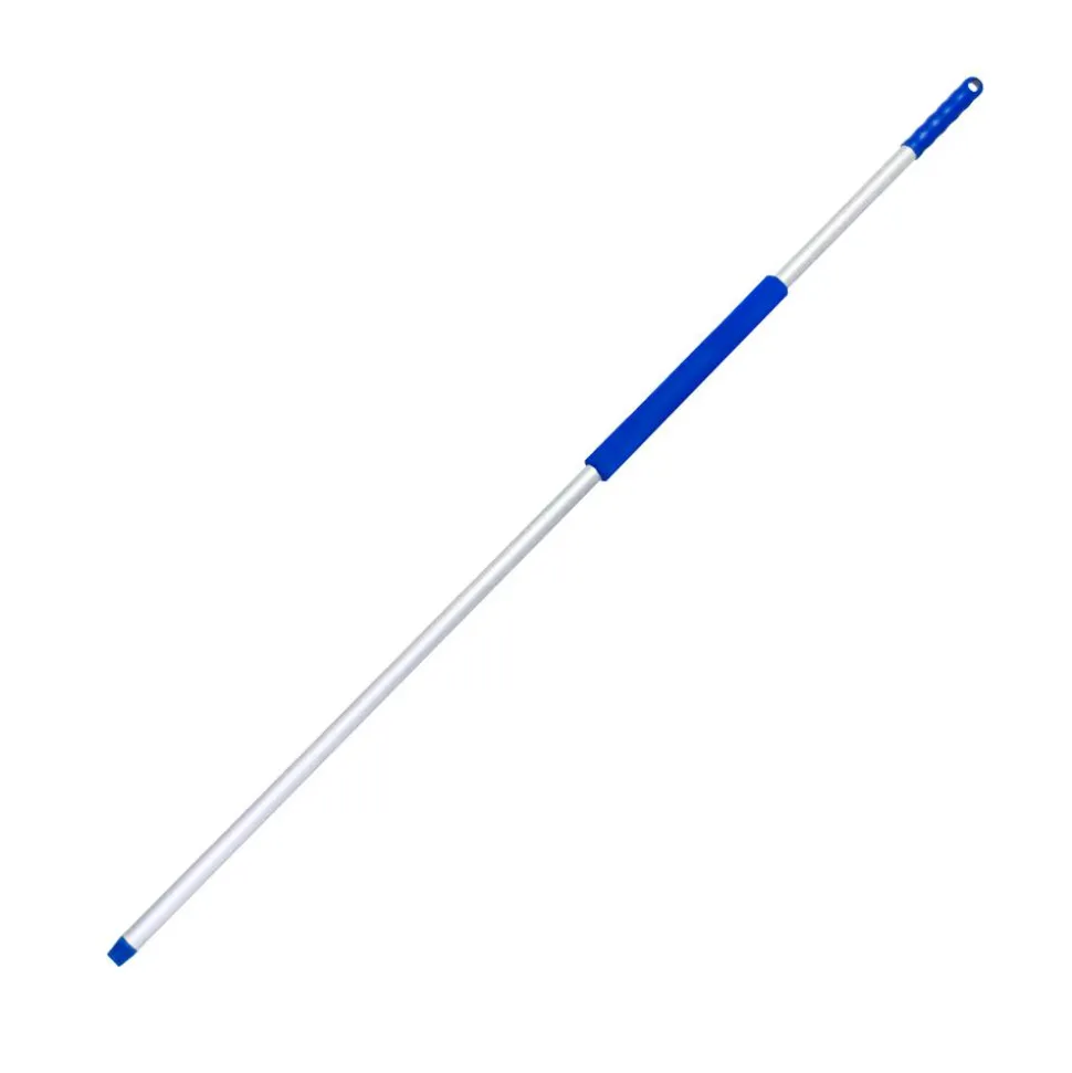 Aluminiumstiel mit Gewinde 140 cm blau aluminiumfarben