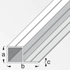 Alu-Quadratrohr mit Schenkel 2,35 x 250 cm