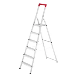 Alu-Sicherheits-Stehleiter 'L41 TB BasicLine' 6-stufig