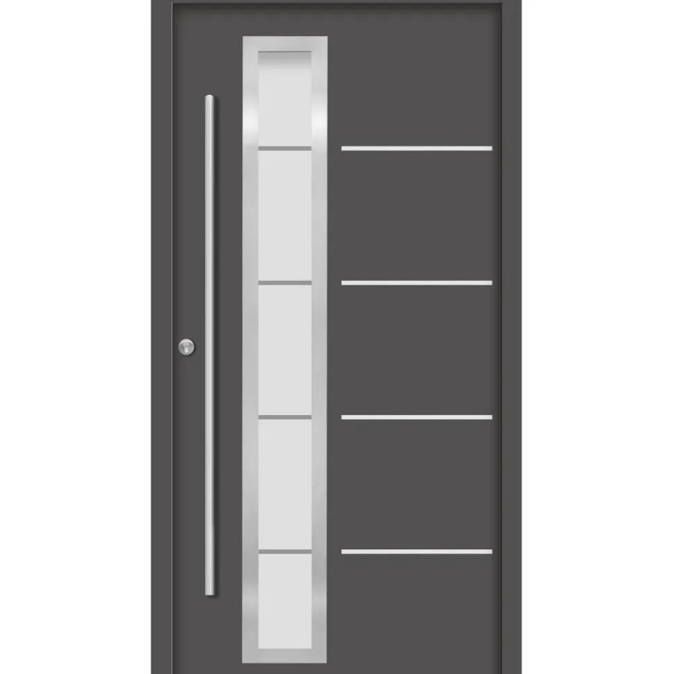 Alu-Stahlhaustür 'B06' anthrazit links 100 x 210 cm