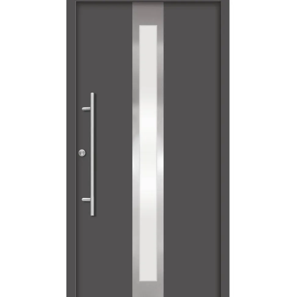 Alu-Stahlhaustür 'B01' anthrazit links 100 x 210 cm