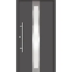Alu-Stahlhaustür 'B01' anthrazit links 110 x 210 cm