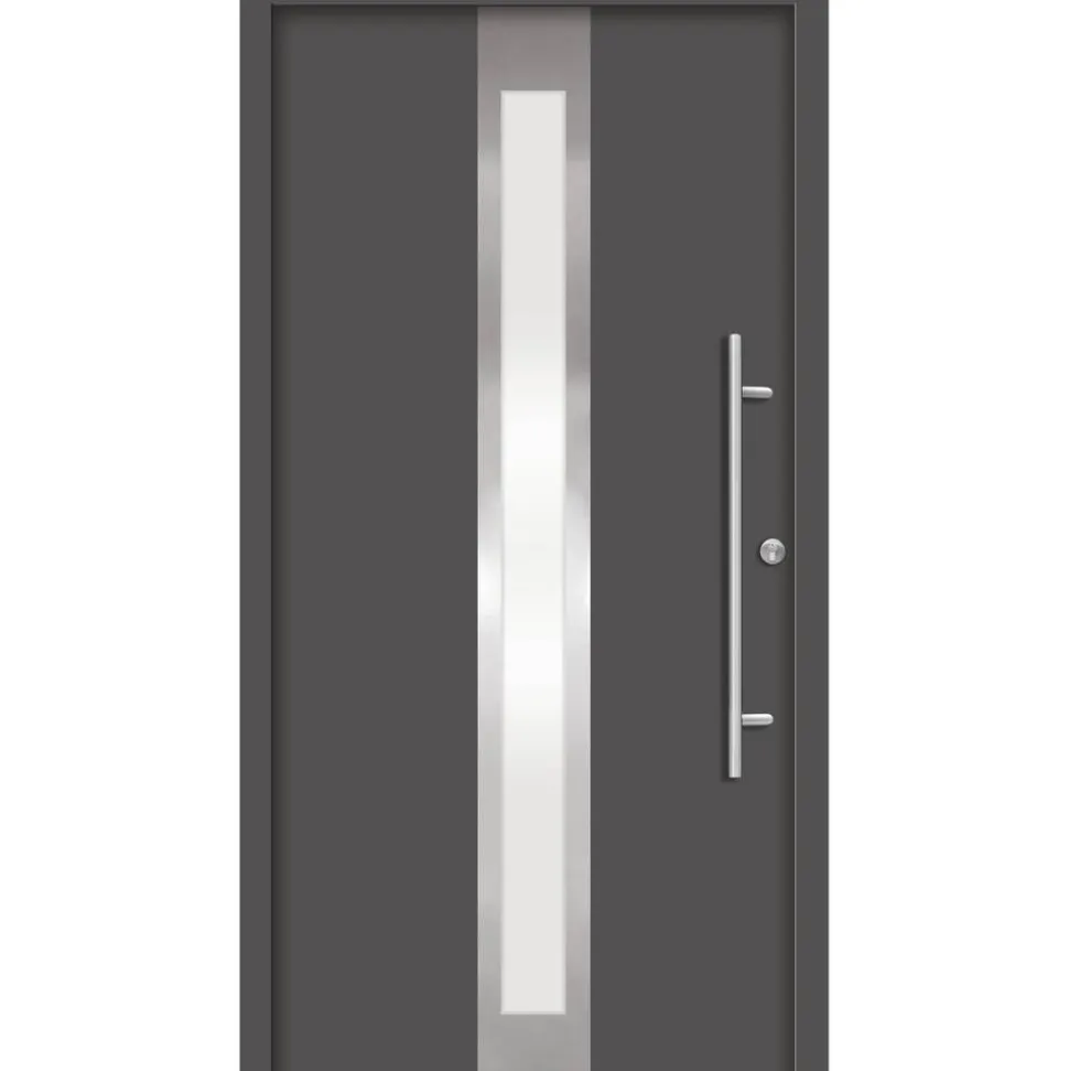 Alu-Stahlhaustür 'B01' anthrazit rechts 100 x 210 cm
