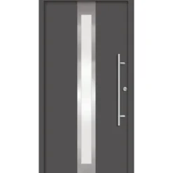 Alu-Stahlhaustür 'B01' anthrazit rechts 110 x 210 cm