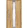 Alu-Stahlhaustür 'B01' eichefarben natur links 110 x 210 cm