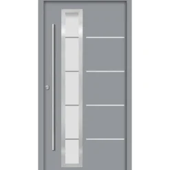 Alu-Stahlhaustür 'B06' grau links 110 x 210 cm