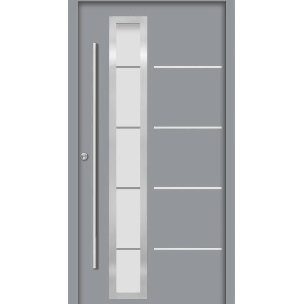 Alu-Stahlhaustür 'B06' grau links 110 x 210 cm