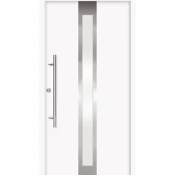 Alu-Stahlhaustür 'B01' weiß links 110 x 210 cm