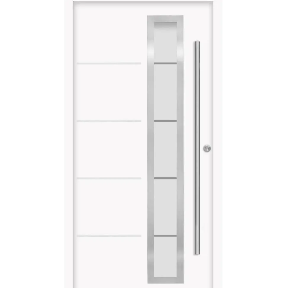 Alu-Stahlhaustür 'B06' weiß rechts 100 x 210 cm
