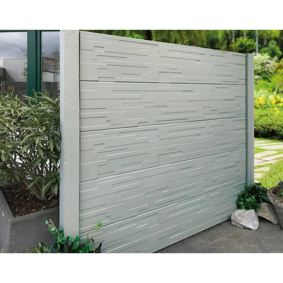 Anfangspfosten 'Standard' einseitig 11 x 11 x 290 cm grau