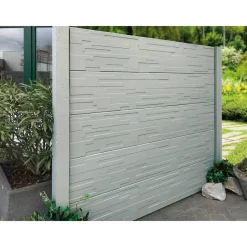 Anfangspfosten 'Standard' einseitig 11 x 11 x 248 cm grau