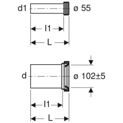 Anschlussset für Wand-WC Ø 90 x 300 mm