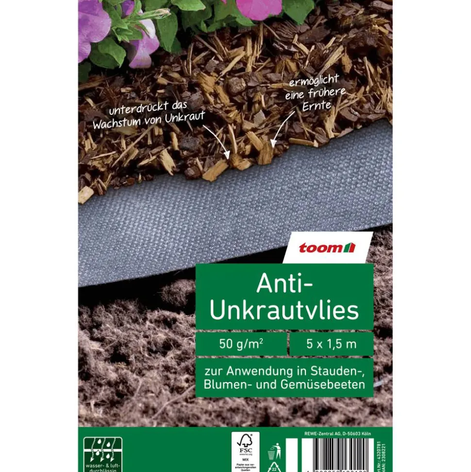 Anti-Unkrautvlies 50 g/m² 150 x 500 cm