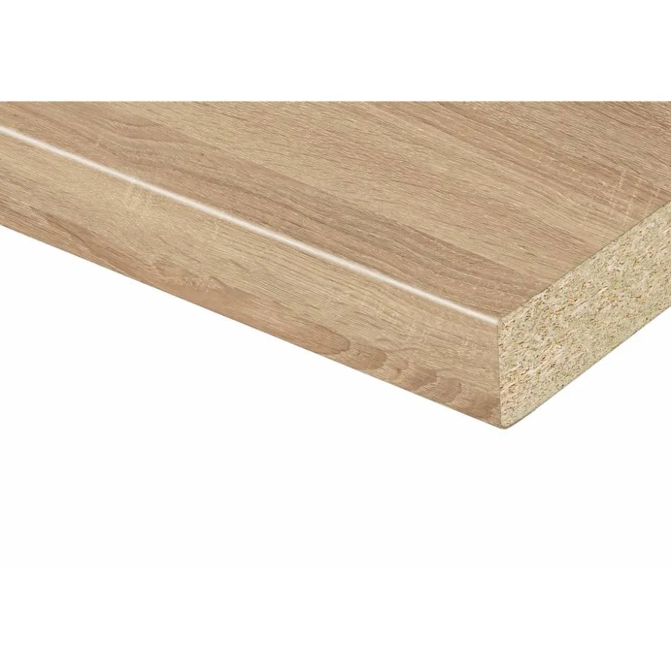 Arbeitsplatte 'Eiche Sonoma Hell 34038' natur 2600 x 600 x 28 mm