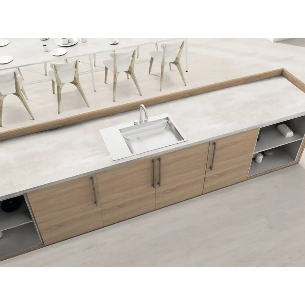 Arbeitsplatte 'Oxid' hellgrau 2750 x 600 x 38 mm