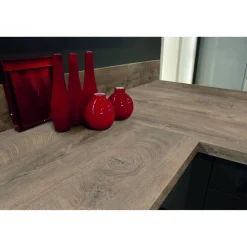 Arbeitsplatte 'K5412 Eiche Endgrain Raw' graubraun 4100 x 600 x 38 mm