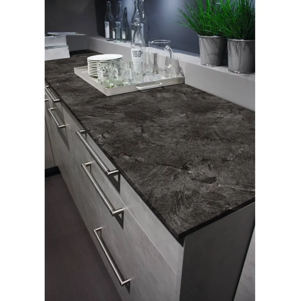 Arbeitsplatte 'Schiefer 3953' grau 2800 x 635 x 28 mm