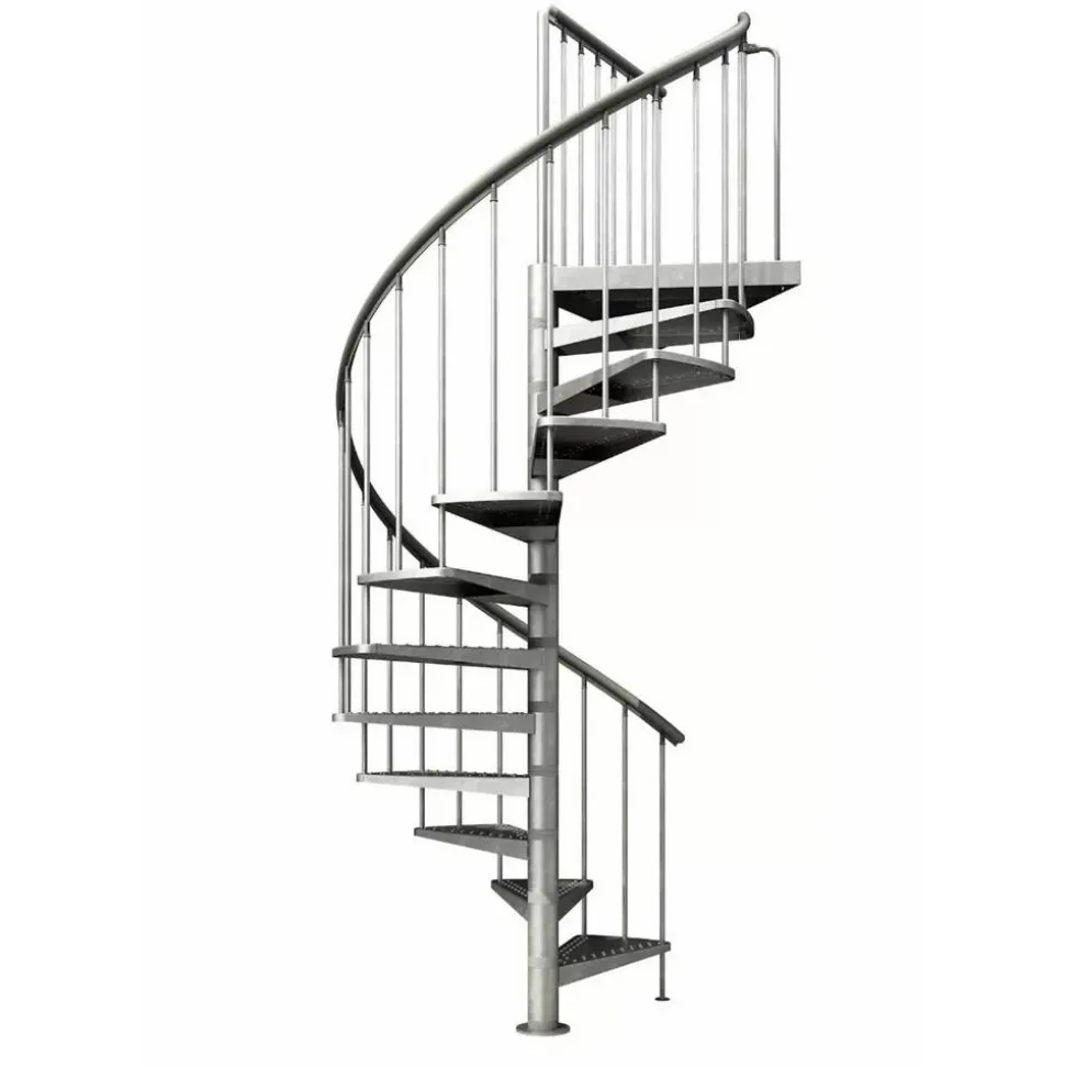 Außenspindeltreppe 'Gardenspin' Metall 12 Lochblechstufen Ø 125 cm