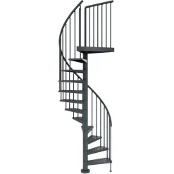 Außenspindeltreppe 'Gardenspin' Metall 14 Lochblechstufen Ø 125 cm anthrazit