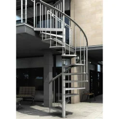Außenspindeltreppe 'Gardenspin' Metall 13 Lochblechstufen Ø 125 cm