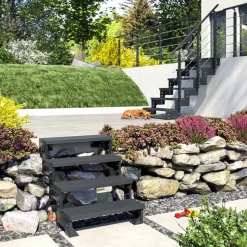 Außentreppe 'Gardentop' anthrazit 4 Stufen 100 cm