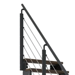 Außentreppe 'Gardentop' dunkelbraun 3 Stufen 80 cm mit Geländer