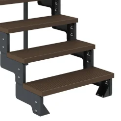 Außentreppe 'Gardentop' dunkelbraun 4 Stufen 80 cm mit Geländer
