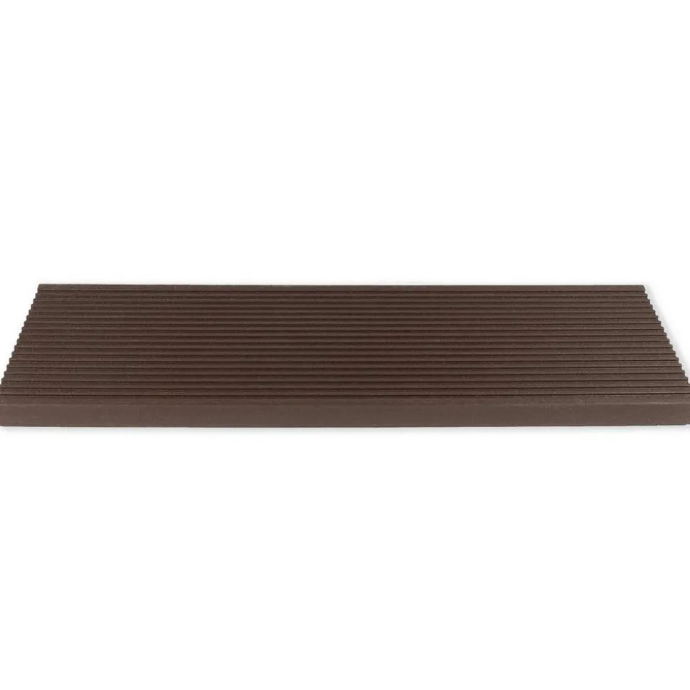 Außentreppe 'Gardentop' dunkelbraun 14 Stufen 80 cm mit Geländer