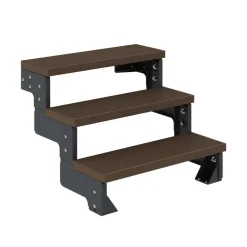 Außentreppe 'Gardentop' dunkelbraun 3 Stufen 100 cm