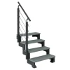 Außentreppe 'Gardentop' grau 4 Stufen 100 cm mit Geländer