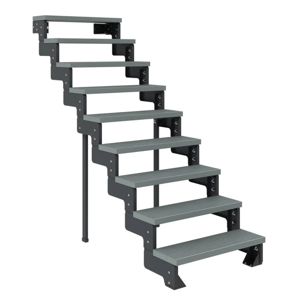 Außentreppe 'Gardentop' grau 9 Stufen 80 cm