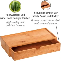 Aufbewahrungsbox 'Terra' Bambus mit Schublade 28 x 14 x 6 cm