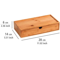 Aufbewahrungsbox 'Terra' Bambus mit Schublade 28 x 14 x 6 cm