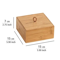 Aufbewahrungsbox 'Terra' Bambus mit Deckel 15 x 15 x 7 cm