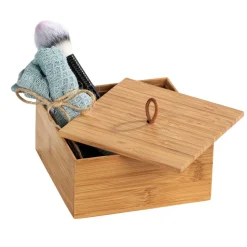 Aufbewahrungsbox 'Terra' Bambus mit Deckel 15 x 15 x 7 cm