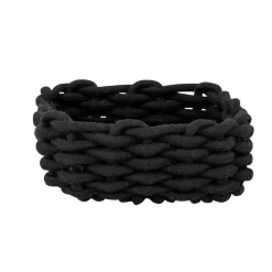 Aufbewahrungskorb 'Melara' Baumwolle, Polyester schwarz 21,5 x 7,5 x 21,5 cm