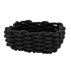 Aufbewahrungskorb 'Melara' Baumwolle, Polyester schwarz 21,5 x 7,5 x 21,5 cm