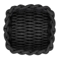 Aufbewahrungskorb 'Melara' Baumwolle, Polyester schwarz 21,5 x 7,5 x 21,5 cm