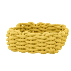 Aufbewahrungskorb 'Melara' Baumwolle, Polyester gelb 21,5 x 7,5 x 21,5 cm
