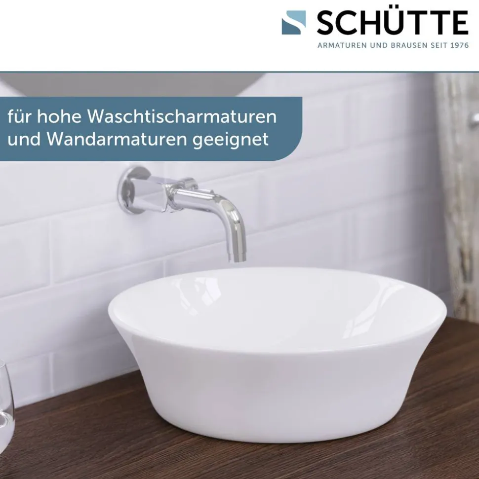 Aufsatzhandwaschbecken rund 'Tassoni Bowl' weiß Ø 40 x 11 cm