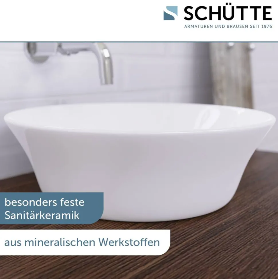 Aufsatzhandwaschbecken rund 'Tassoni Bowl' weiß Ø 40 x 11 cm