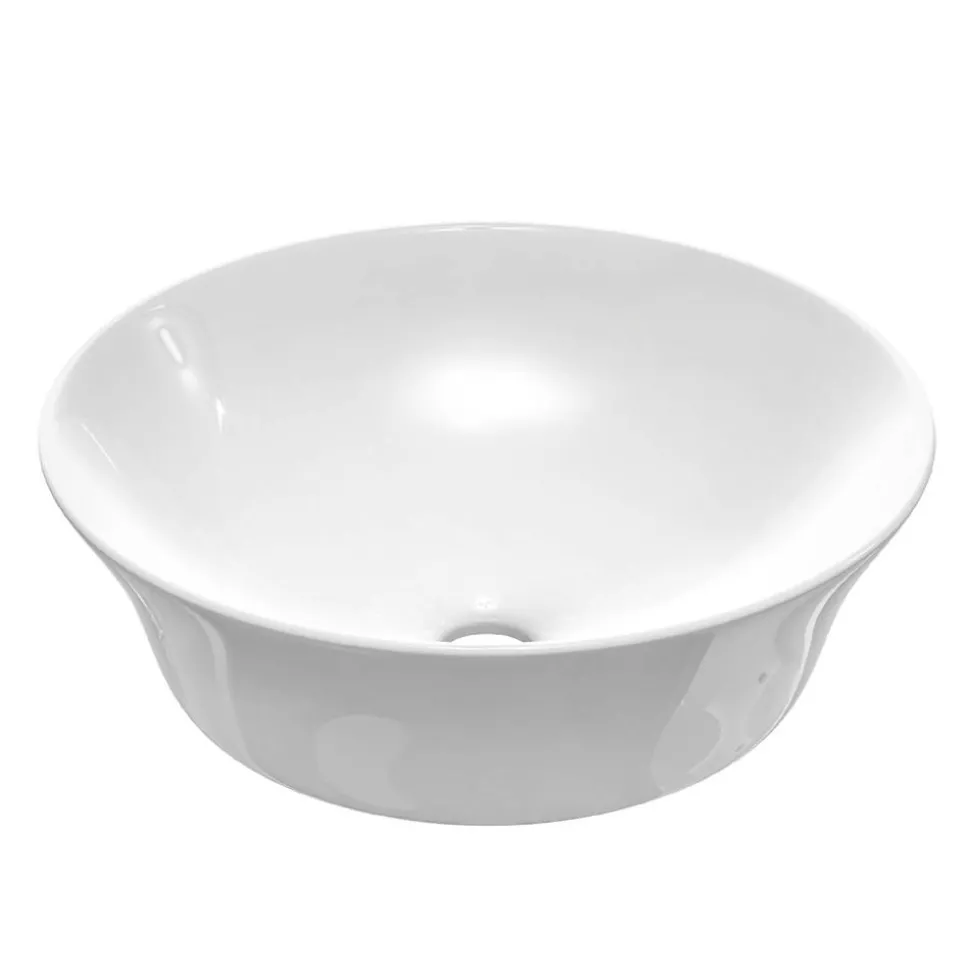 Aufsatzhandwaschbecken rund 'Tassoni Bowl' weiß Ø 40 x 11 cm