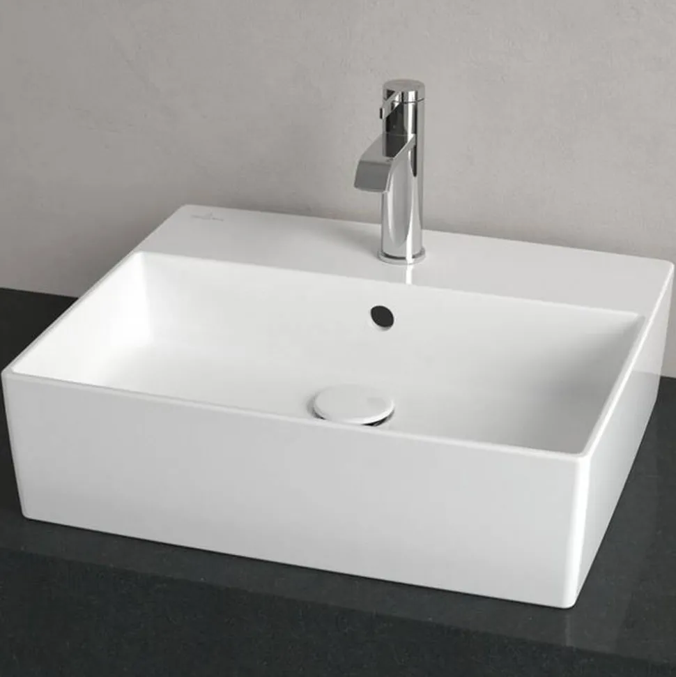 Aufsatzwaschbecken eckig 'Memento 2.0' weiß 50 x 14 x 42 cm