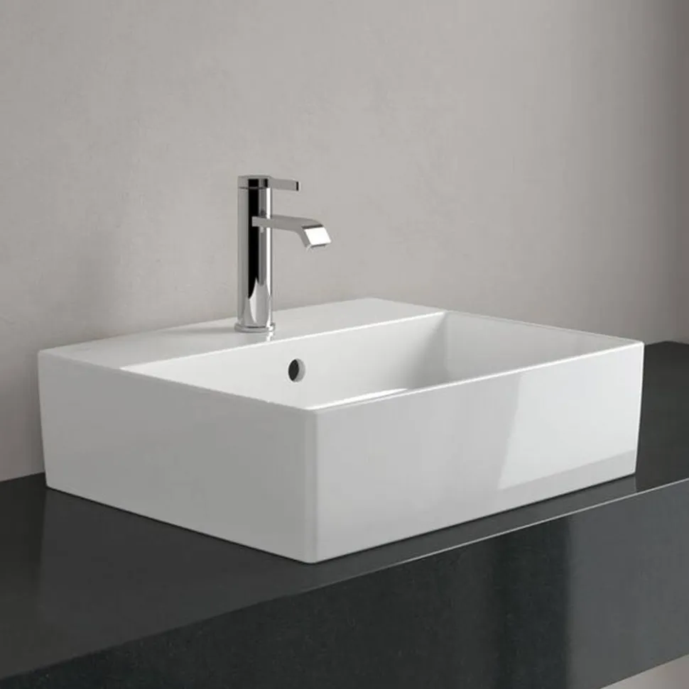 Aufsatzwaschbecken eckig 'Memento 2.0' weiß 50 x 14 x 42 cm