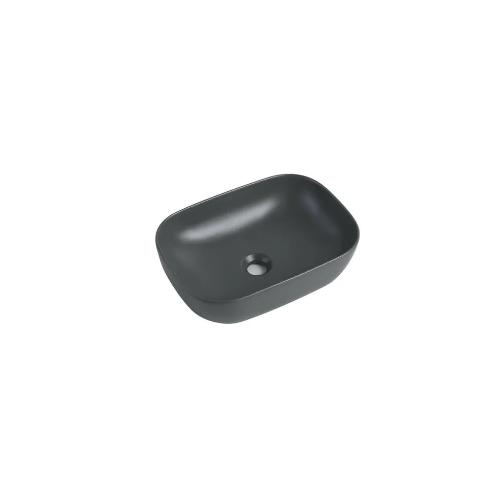 Aufsatzwaschtisch 'Babu' Keramik matt dark grey 45,5 x 32,5 x 13,5 cm
