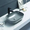 Aufsatzwaschtisch 'Babu' Keramik matt light grey 45,5 x 32,5 x 13,5 cm