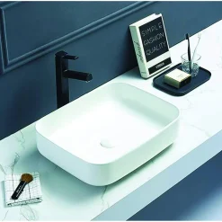 Aufsatzwaschtisch 'Glaros' Keramik matt white 50 x 39 x 13 cm
